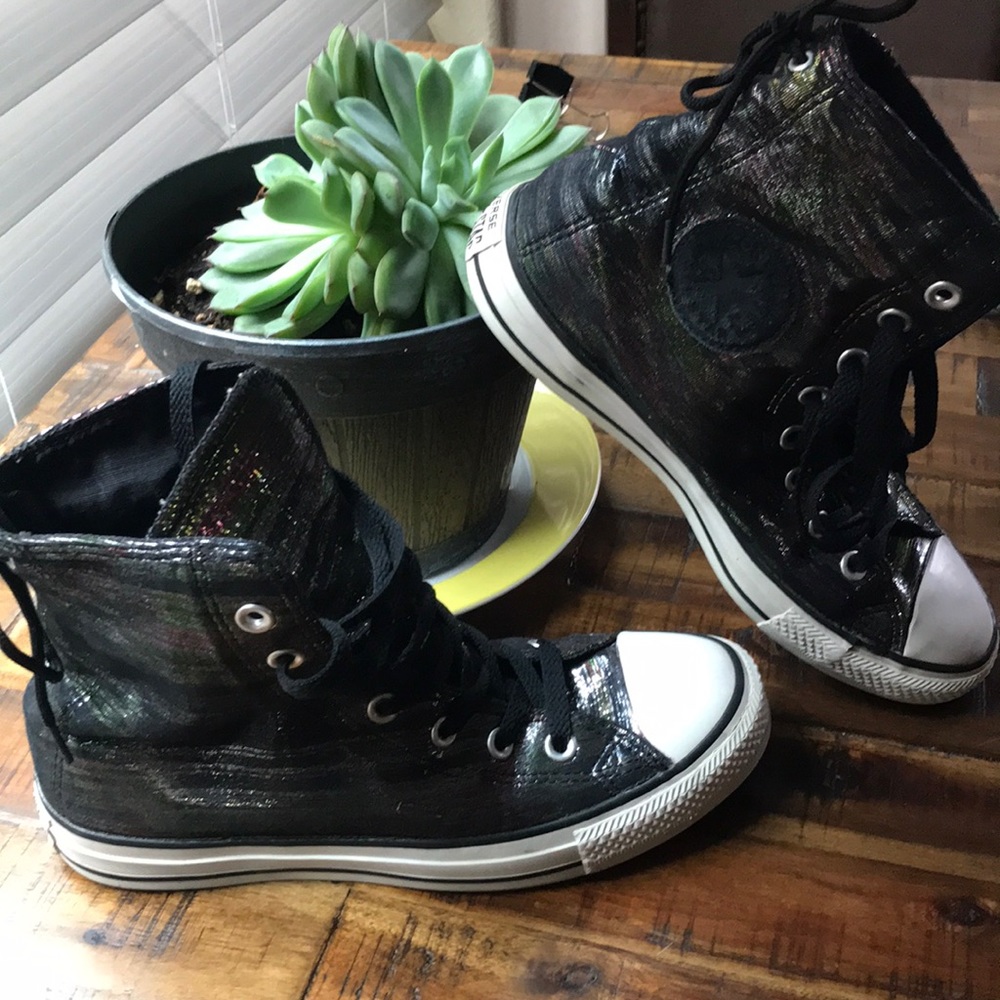 Converse high tops unique design multicolor black